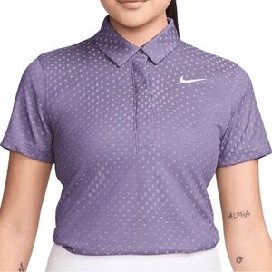 Nike Women's Tour Dri-FIT ADV Jacquard Golf Polo Lavender SZ L NWOT